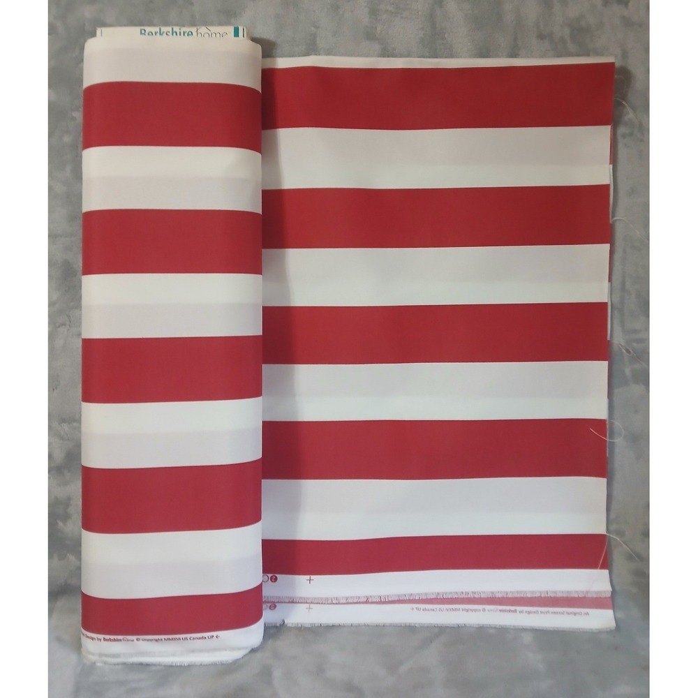 Berkshire Home Cabana Stripe Red Indoor Outdoor Fabric 54" By the Yard 100% Poly